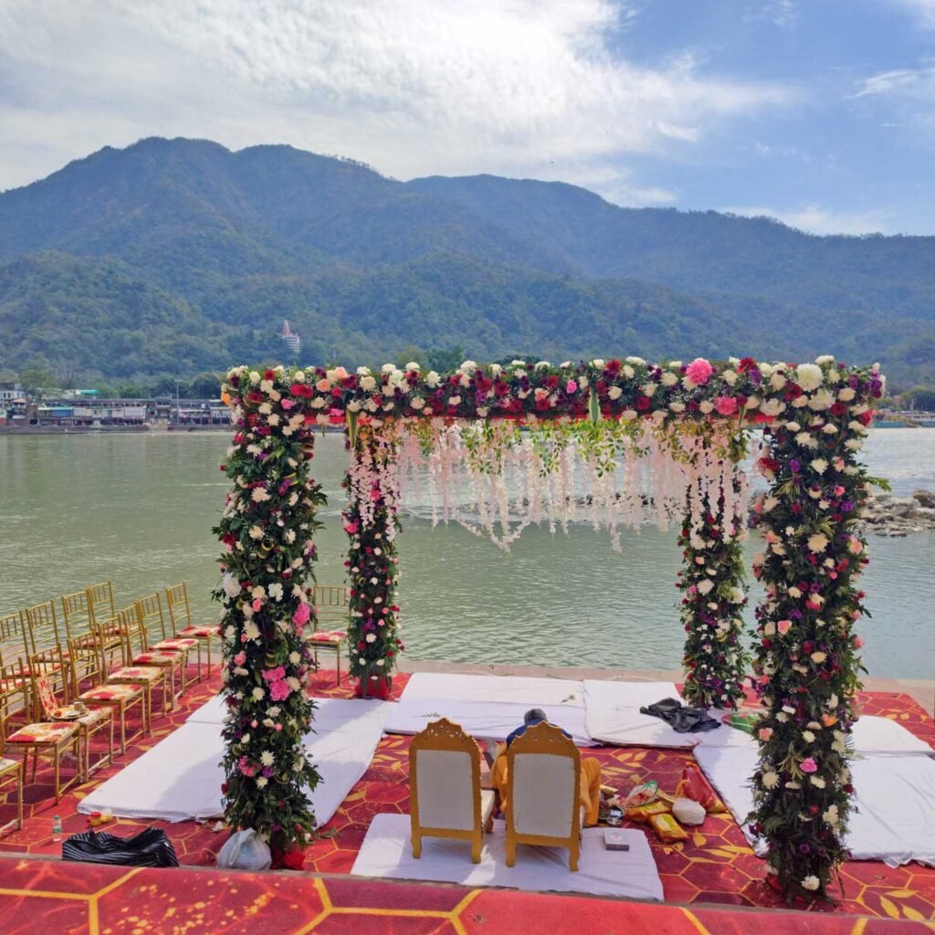 Wedding near river